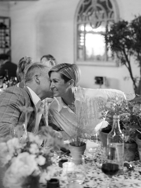 Welcome Party Wedding at Ox Barn Thyme Southrop with Oscar de la Renta Cherry Blossom Dress