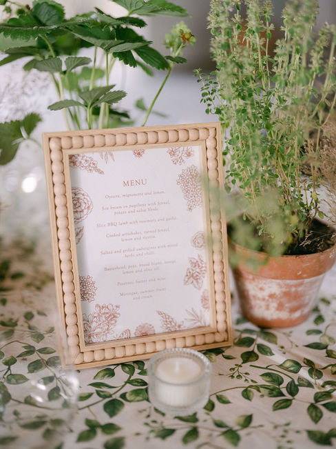Welcome Party Wedding at Ox Barn Thyme Southrop with Oscar de la Renta Cherry Blossom Dress