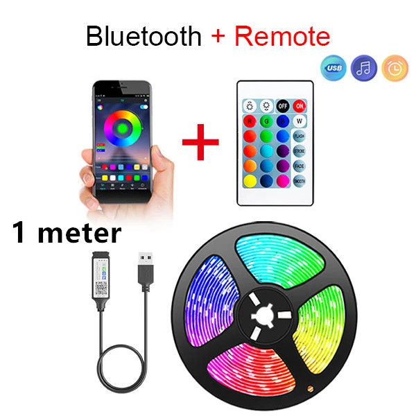 Thumbnail: Bluetooth LED Strip Lights Smart SMD 5050 APP Remote Control Flexible Ribbon Dio