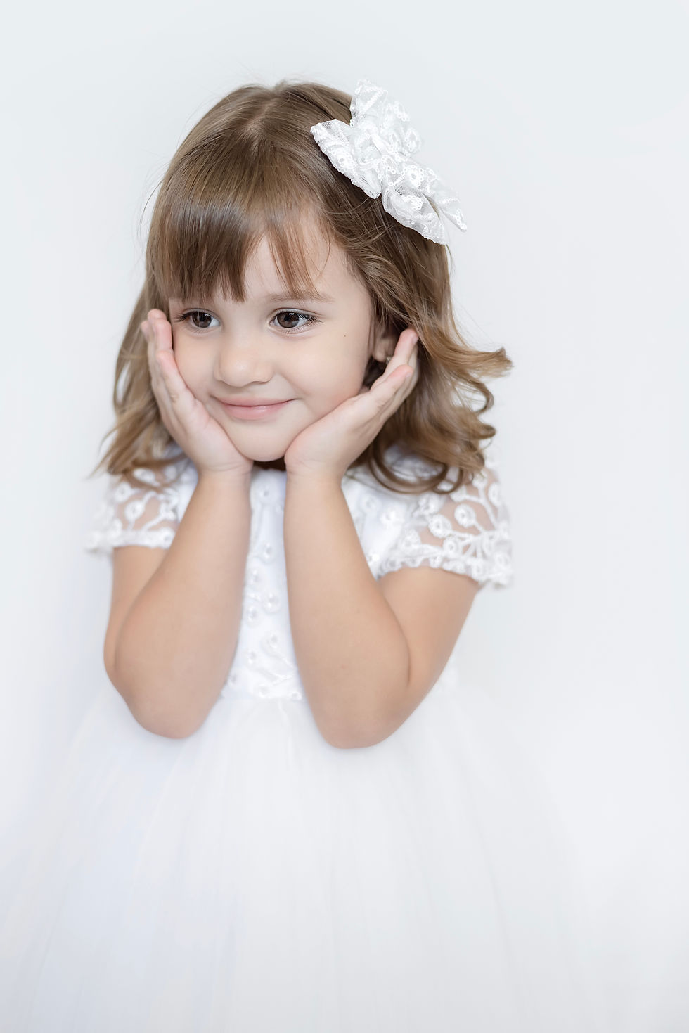 Miniatura: Vestido largo gala con encaje floral y tul