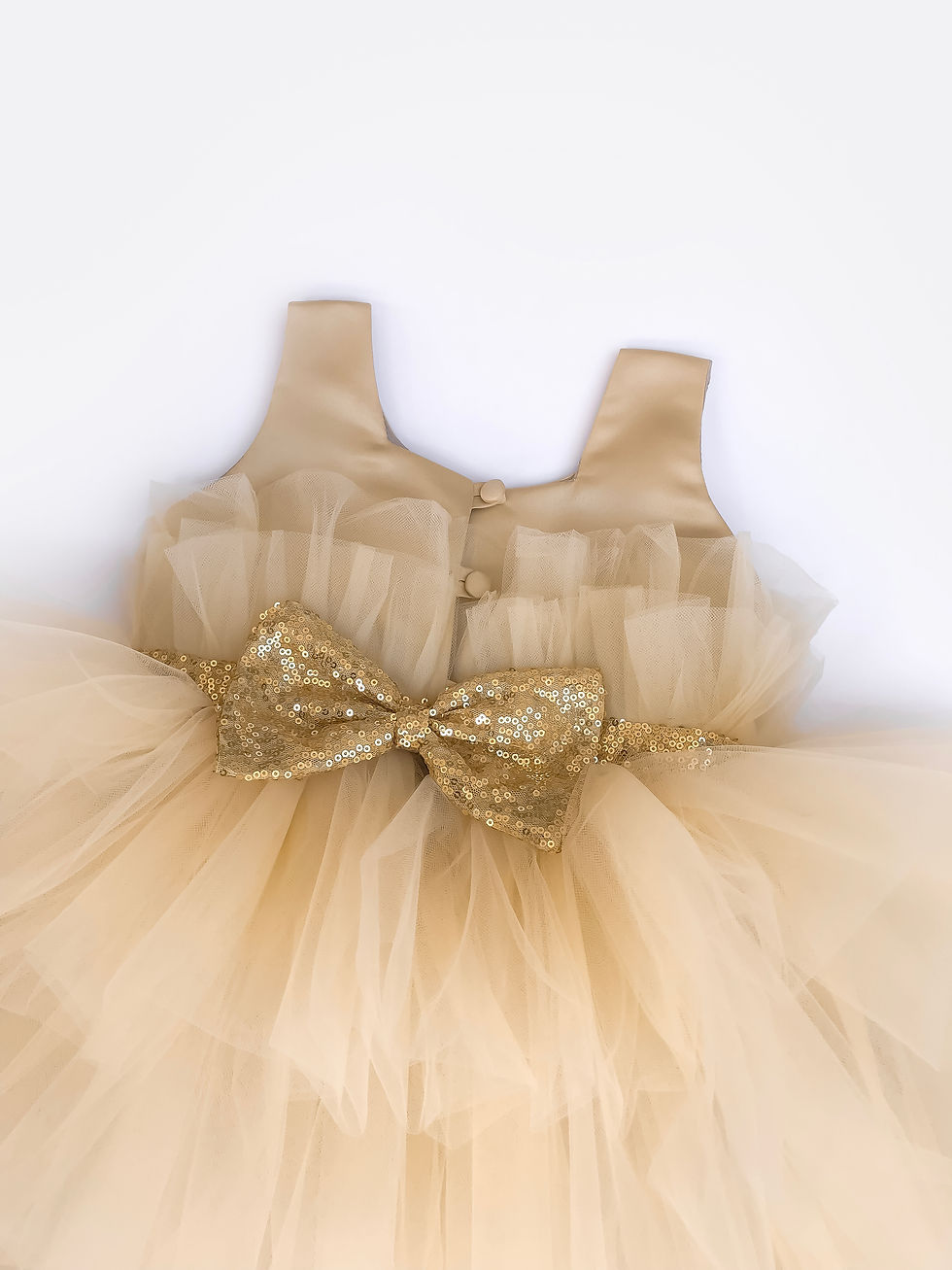 Miniatura: Vestido Gala Dorado con Cinta de Lentejuelas en la Cintura