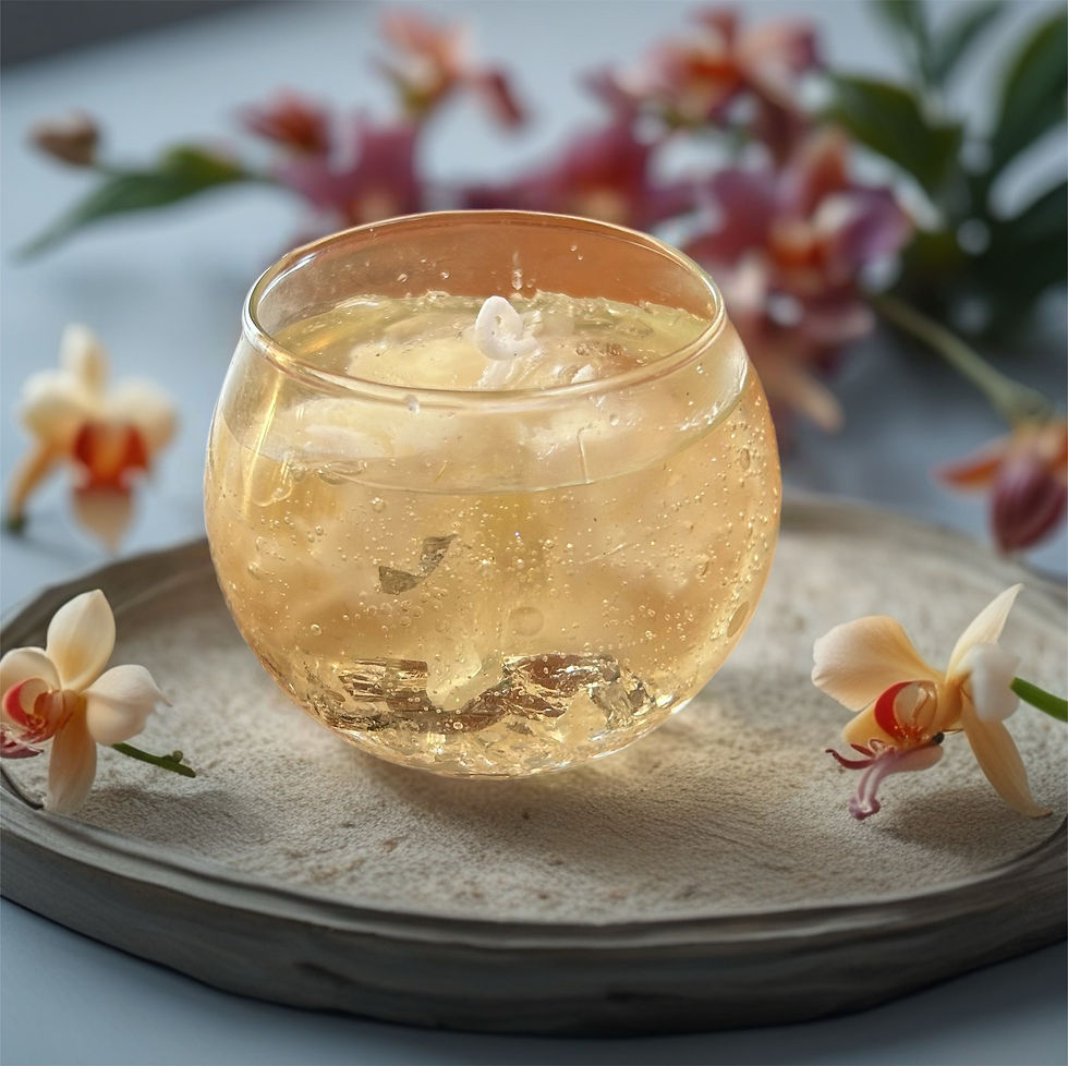 Candela artigianale trasparente