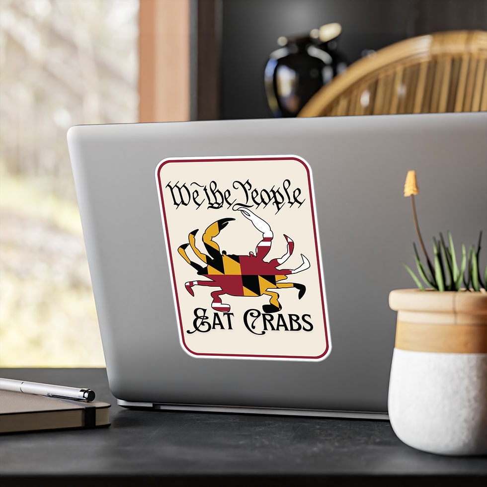 Thumbnail: Maryland Flag We The People Eat Crabs Sticker 