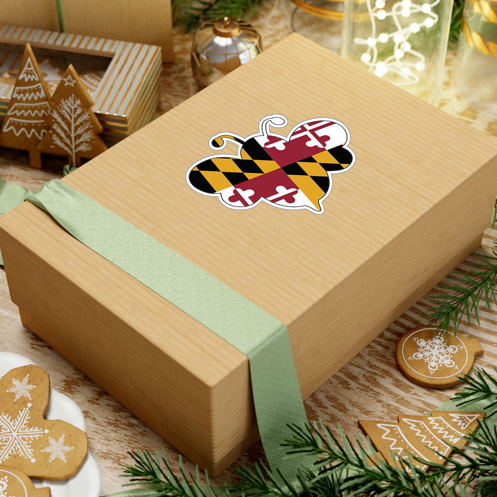 Thumbnail: Maryland Flag Bee Sticker | Kiss-Cut Vinyl Decals | Beekeepers Farmer Sticker 