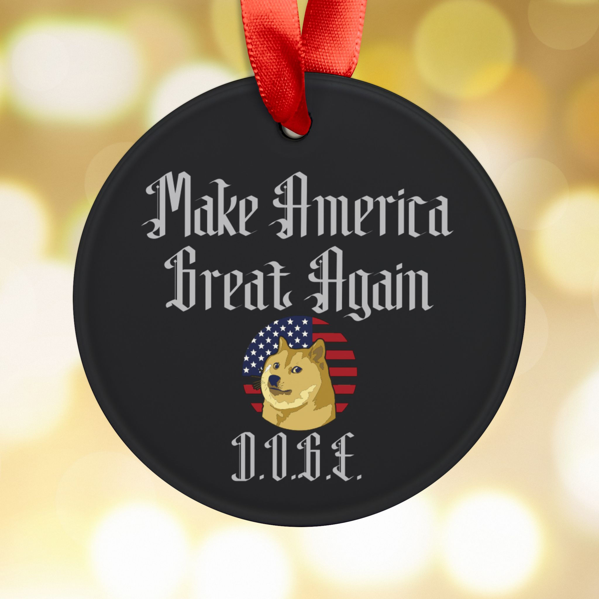 Dark MAGA Acrylic Ornament | DOGE 