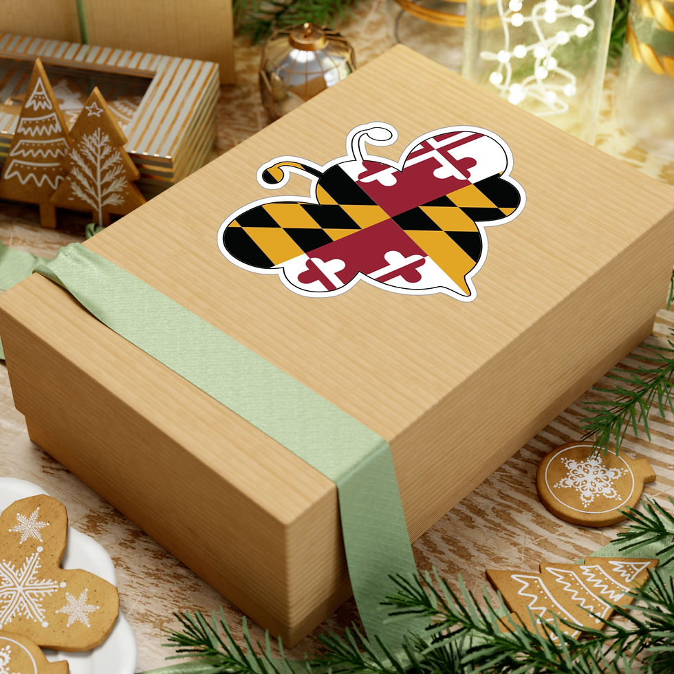 Thumbnail: Maryland Flag Bee Sticker | Kiss-Cut Vinyl Decals | Beekeepers Farmer Sticker 