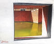 Fenêtre et cercle, La Haye, Pays-Bas, Huile sur toile