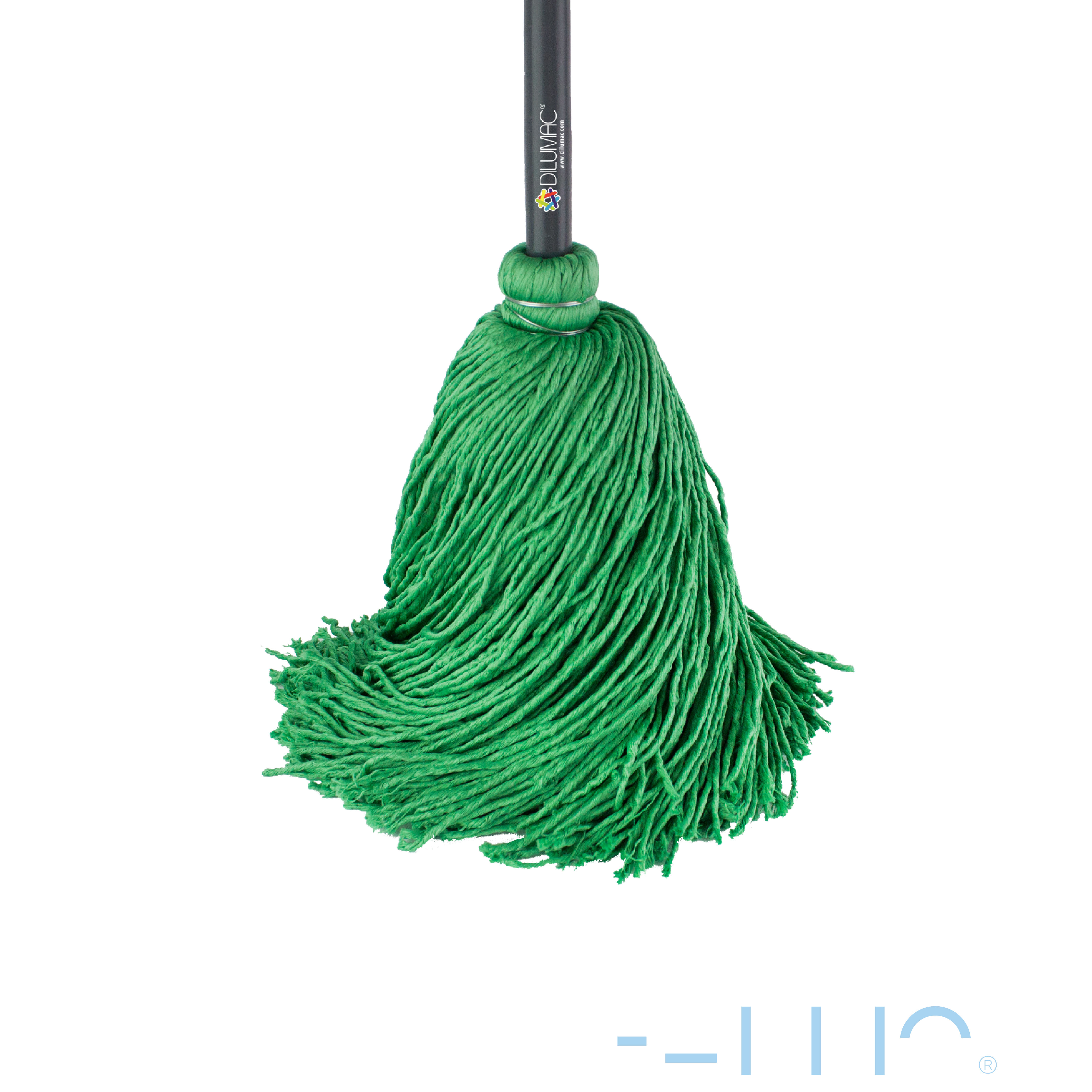 Trapeador forjado con bastón de lámina verde