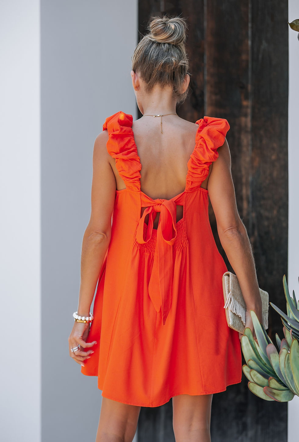 Thumbnail: PUFFED SLEEVES MINI DRESS