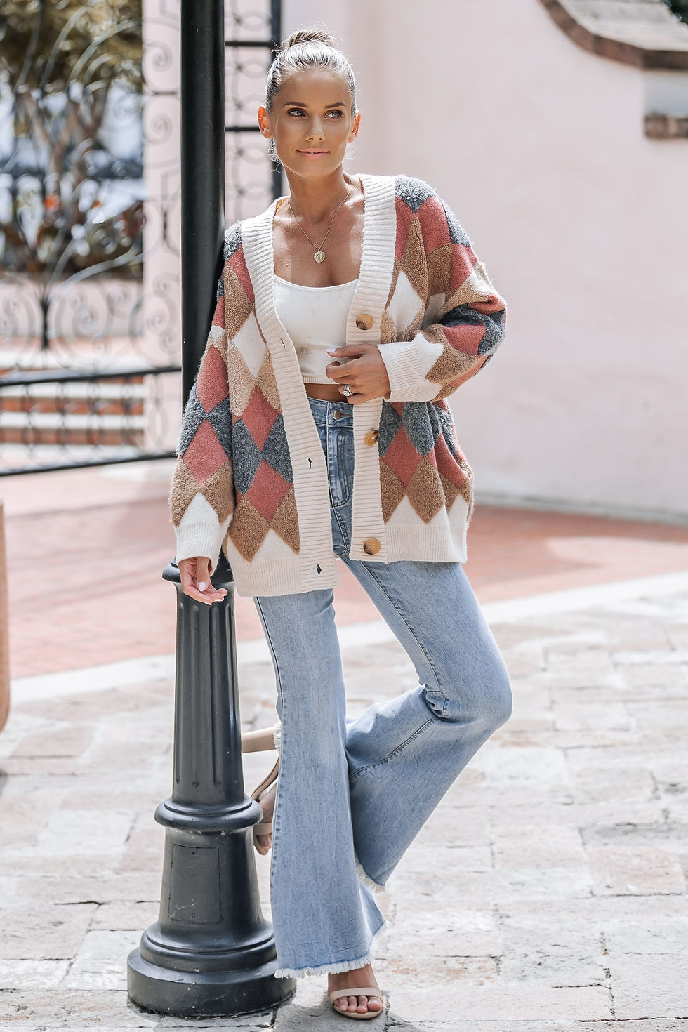 Thumbnail: GEOMETRIC CARDIGAN WITH POCKETS