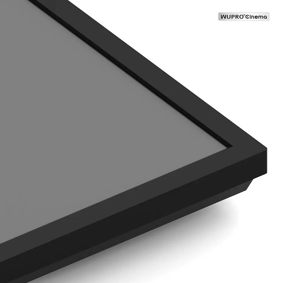 Miniature : Close-up of the WUPRO Peacock Evo slim black frame and Fresnel ALR screen surface