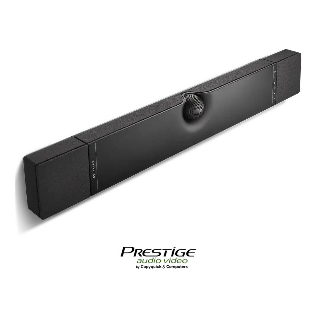 Devialet Dione Dolby Atmos soundbar, three-quarter product view – Mauritius, Prestige Audio Video