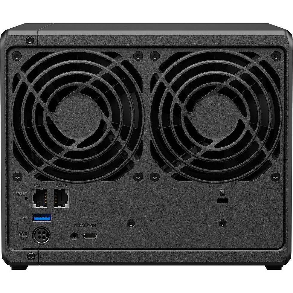 Miniature : Synology DS925+ rear view with dual 2.5GbE ports USB and expansion connector