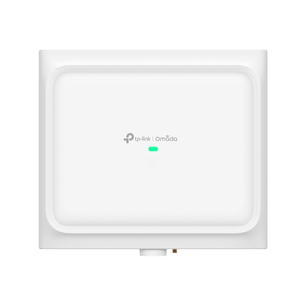 TP-Link Omada EAP772-Outdoor BE9300 WiFi 7 access point front view with LED indicator