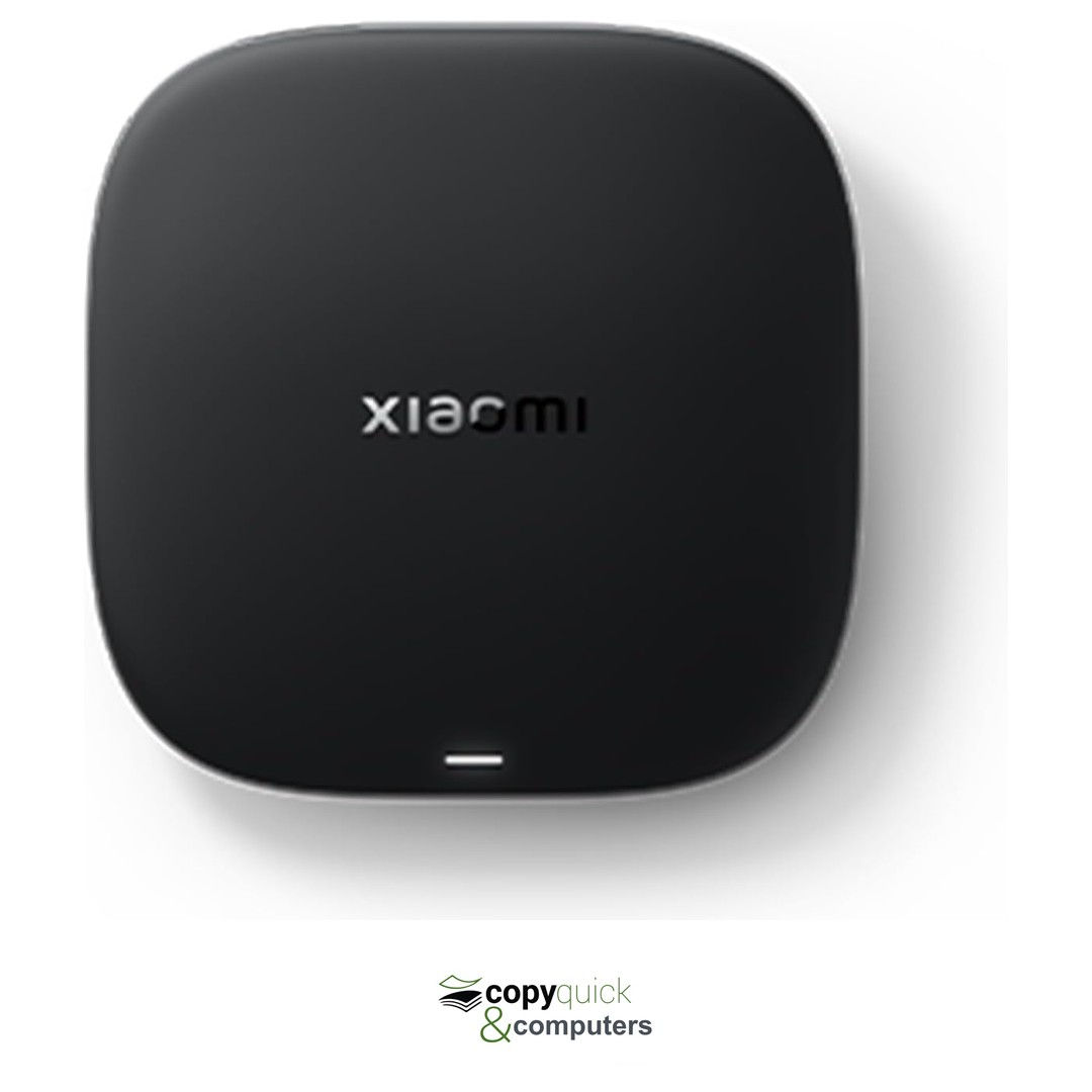 Xiaomi TV Box S 3rd Gen streaming player, top view with Copyquick logo in Mauritius