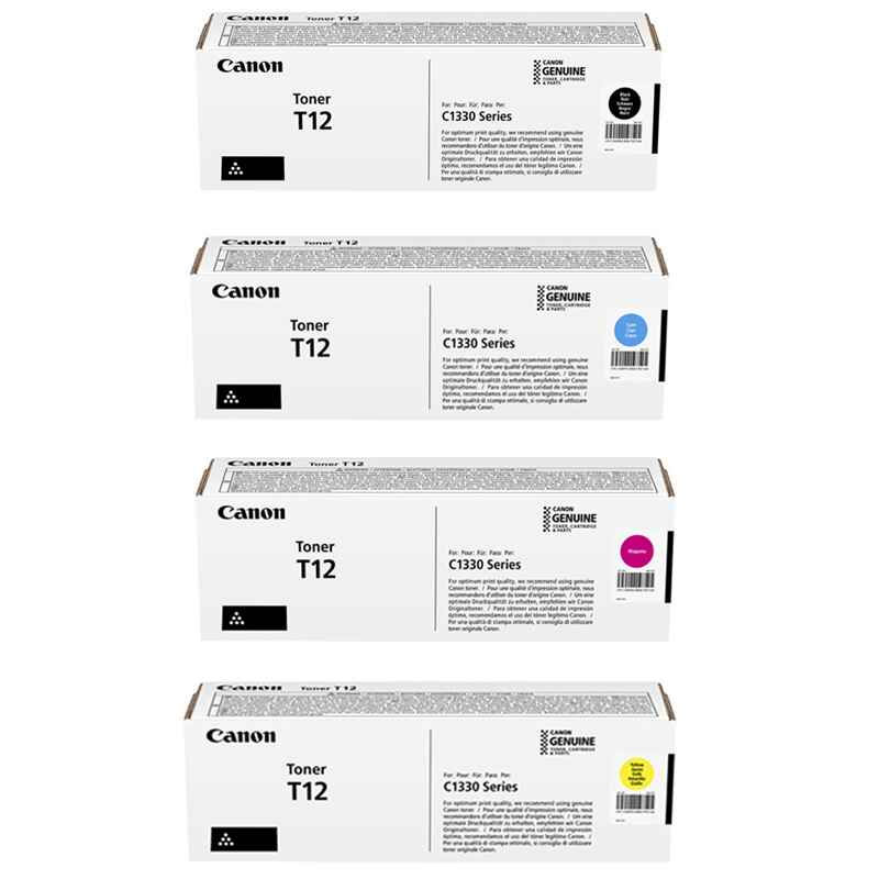 Canon T12 original toner cartridges black cyan magenta yellow for Canon C1330 Series
