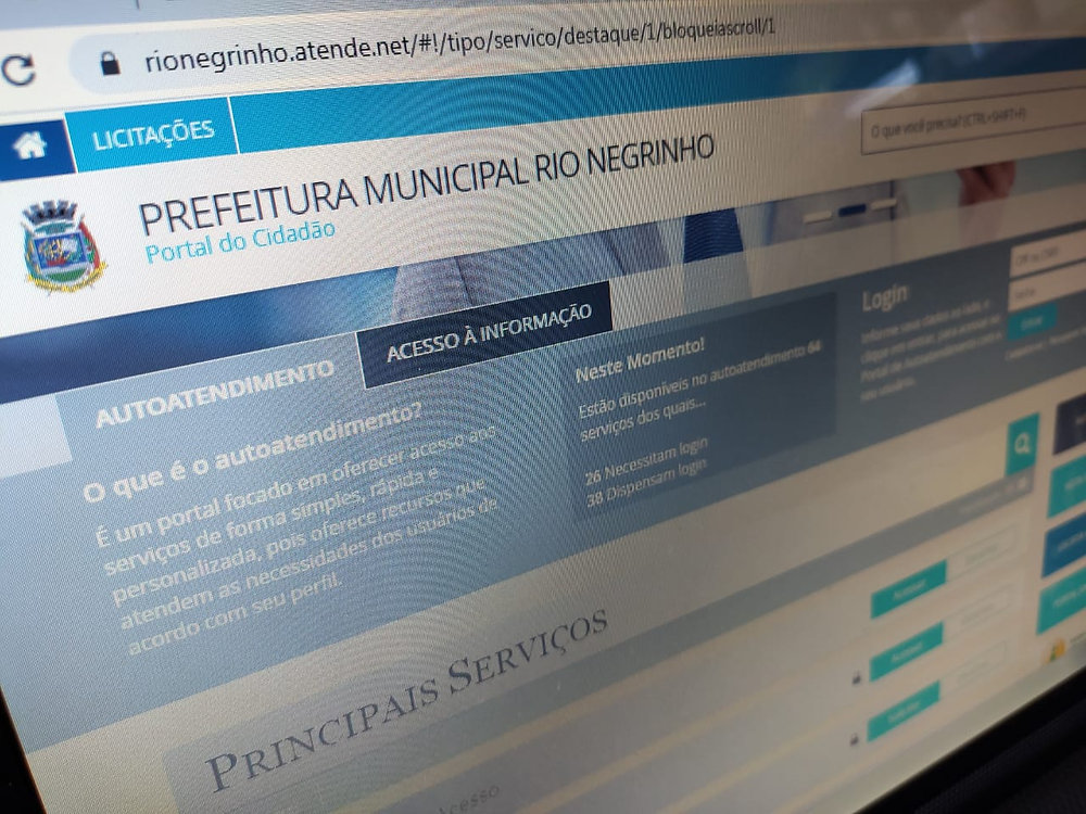 Prefeitura de Rio Negrinho disponibiliza serviços on-line