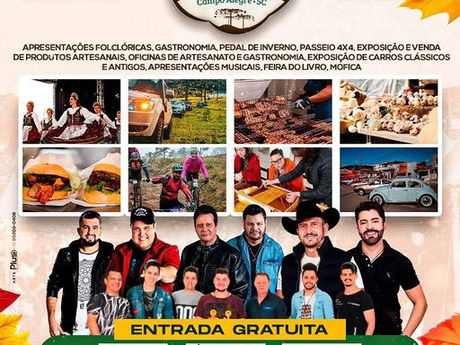 Confira a programação completa para o final de semana do 19º Festival de Inverno de Campo Alegre