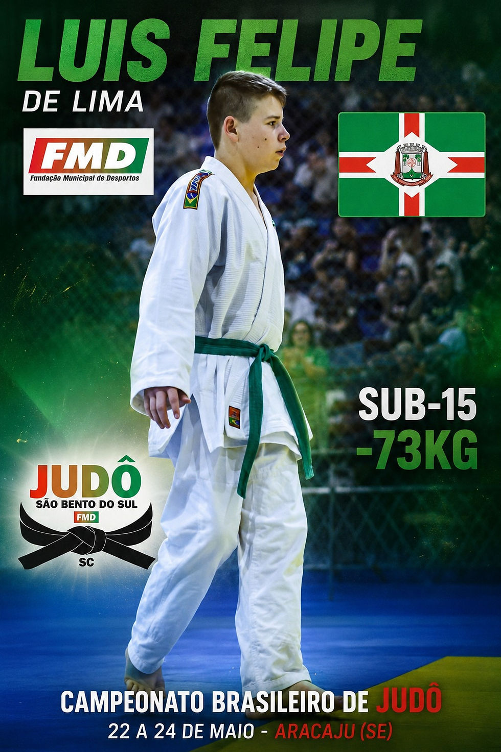 Luis Felipe de Lima representa Santa Catarina no Campeonato Brasileiro de Judô em Aracaju