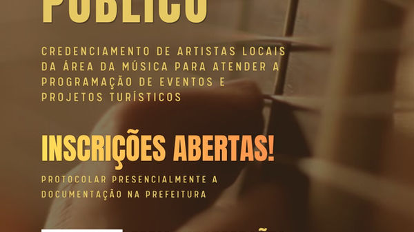 Credenciamento de Artistas Locais está com inscrições abertas em São Bento do Sul