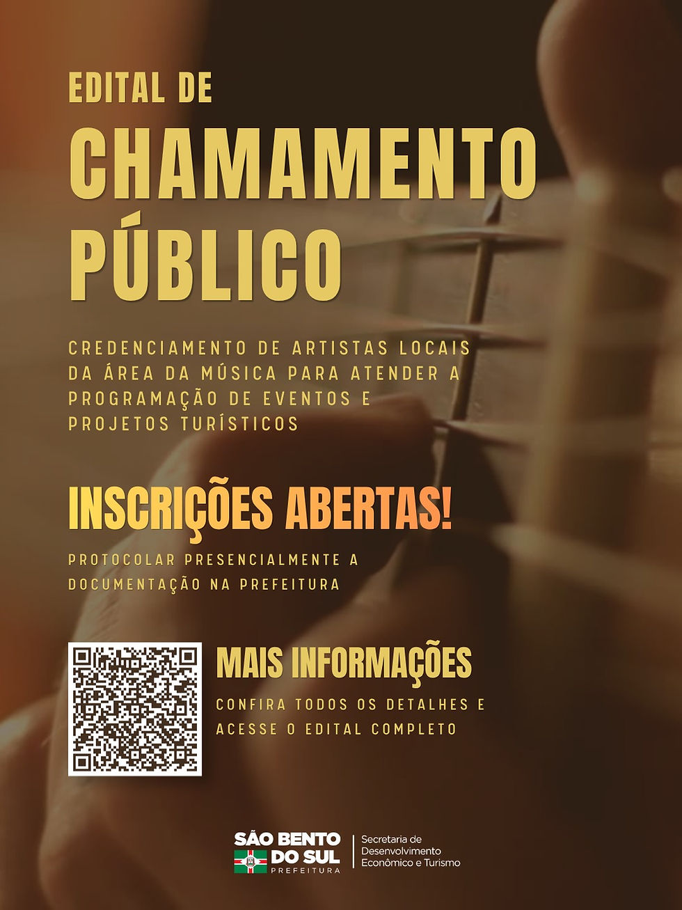 Credenciamento de Artistas Locais está com inscrições abertas em São Bento do Sul