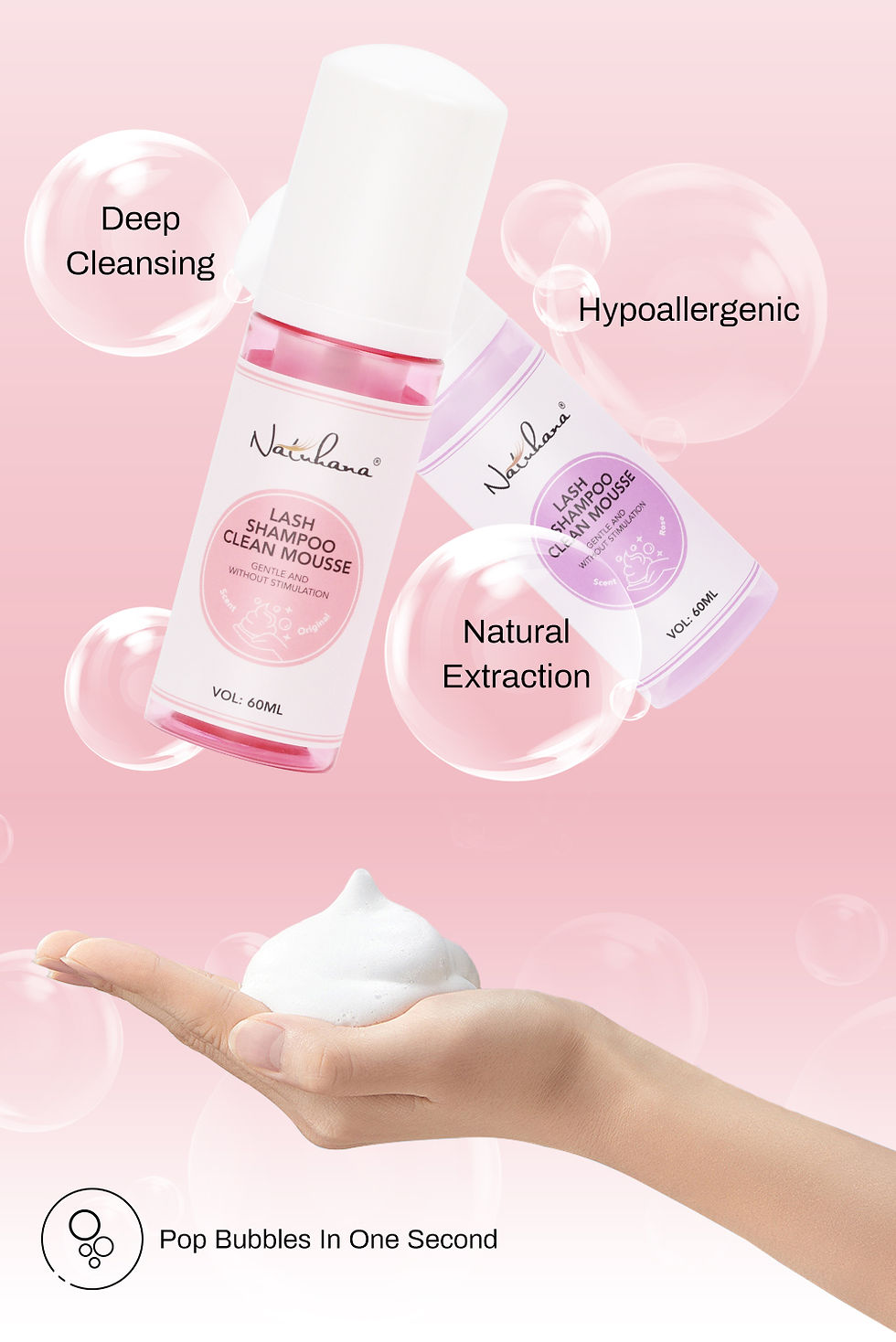 Miniatura: Mousse de Limpeza de Cílios NATUHANA 60 ml