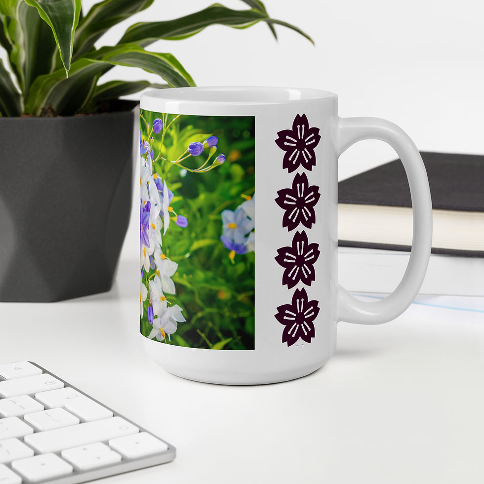 Thumbnail: Jasmine Nightshade White Glossy Mug