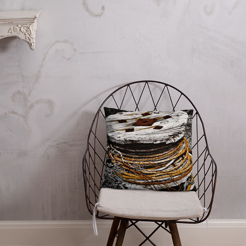 Thumbnail: Abandoned Pulley Pillow I (2 Images, Front & Back)