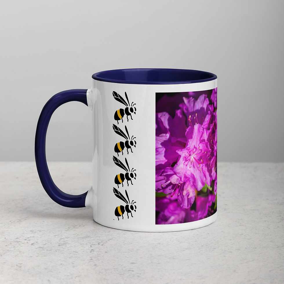 Thumbnail: Rhododendron (with Bee) Mug with Color Inside III