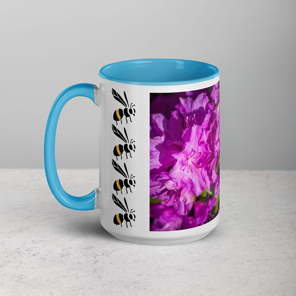 Thumbnail: Rhododendron (with Bee) Mug with Color Inside III