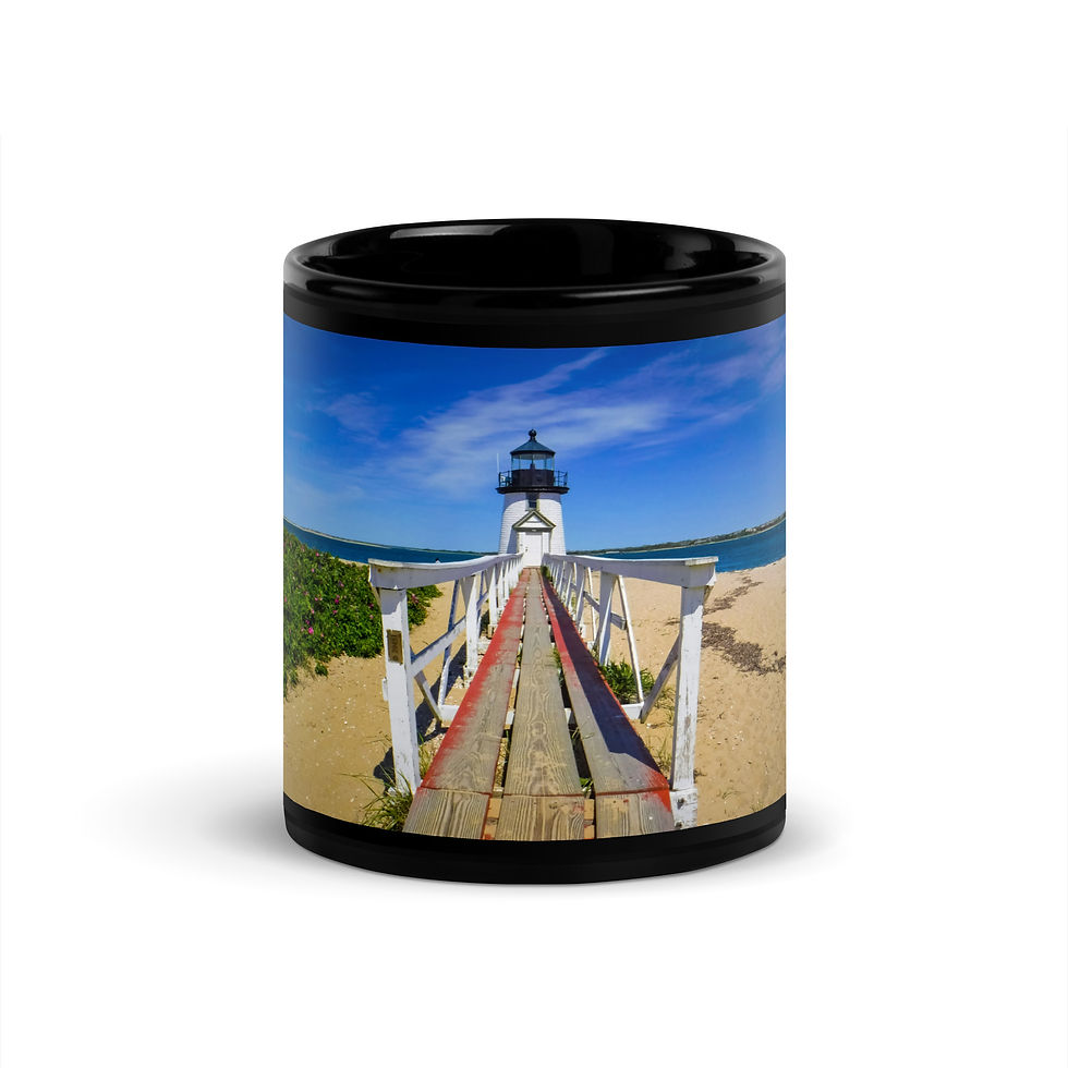 Lighthouse Black Glossy Mug