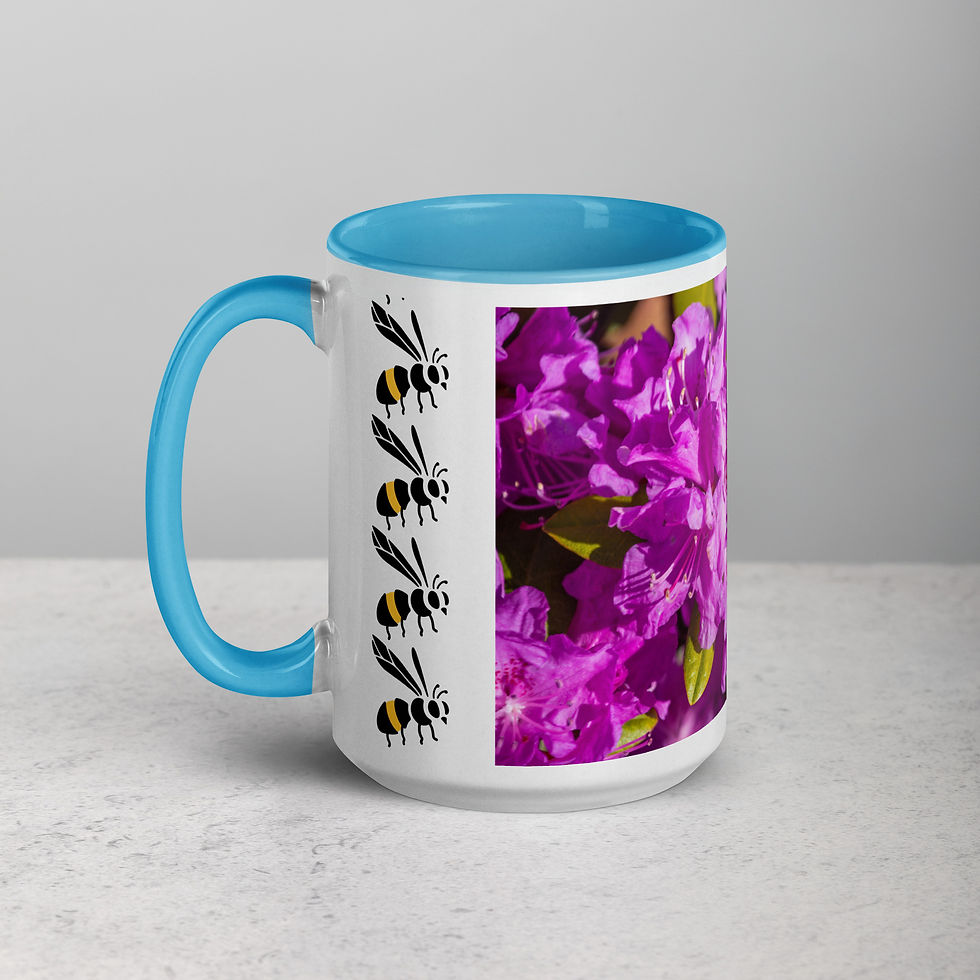 Thumbnail: Rhododendron (with Bee) Mug with Color Inside II