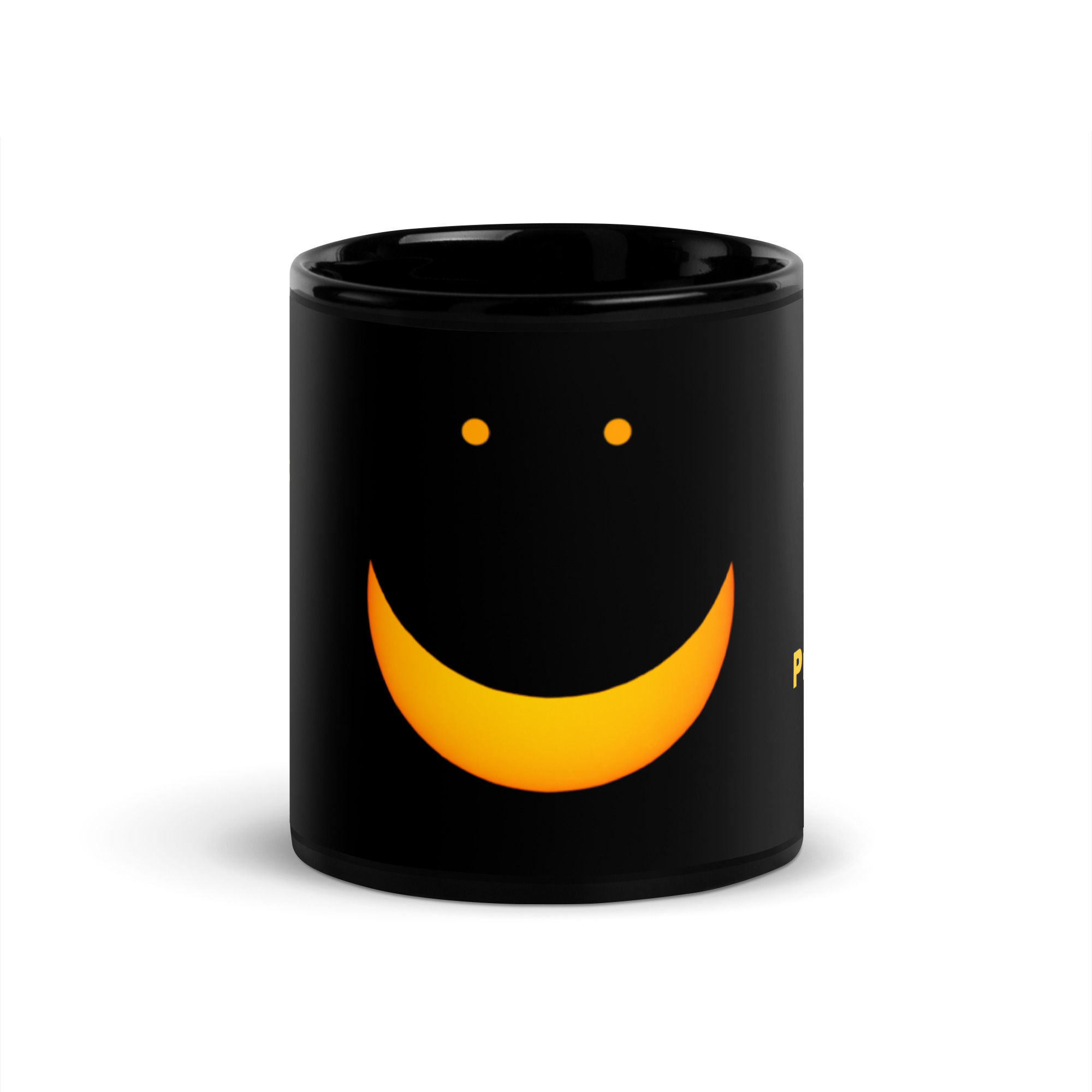 Solar Smile Black Glossy Mug