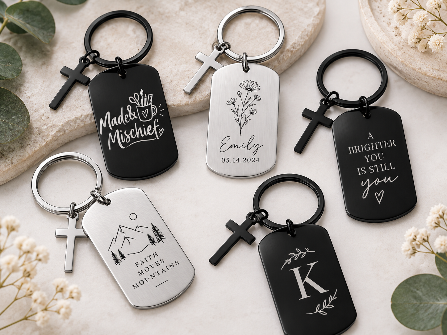 Custom Engraved Stainless Steel Keychain