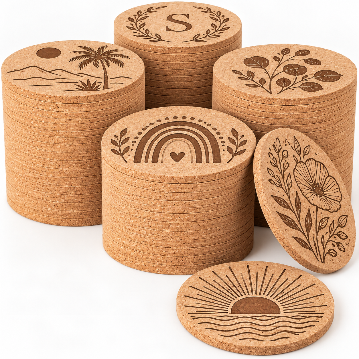 Custom Engraved Cork Coaster (Set of 4)