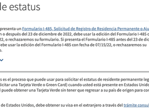 Mantenimiento en sistema electrónico de USCIS