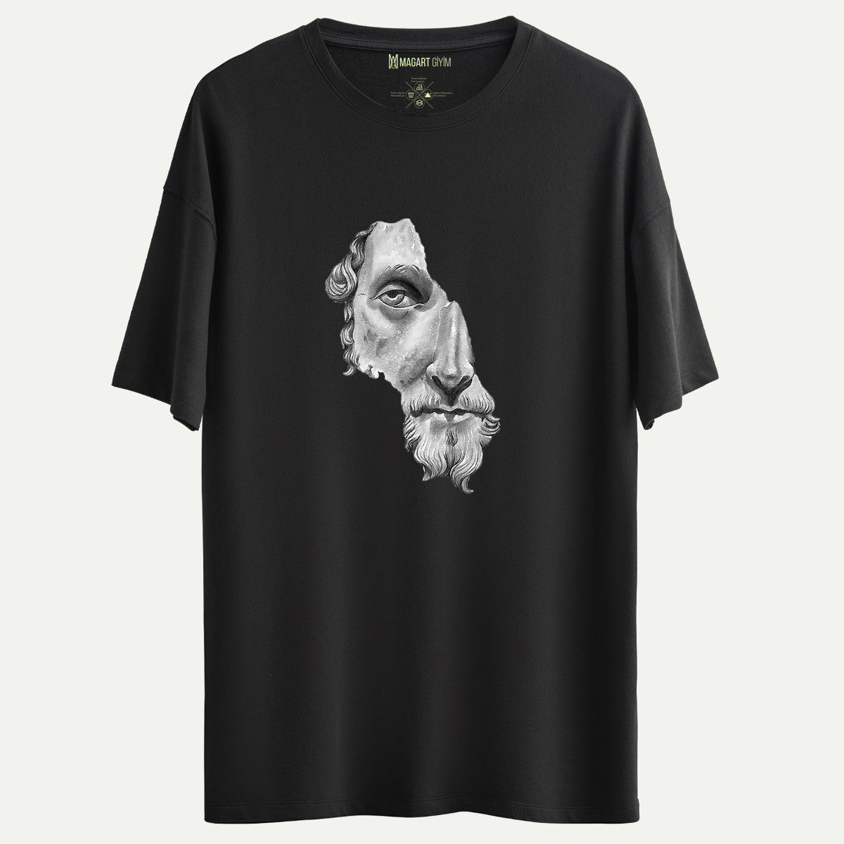 Marcus Aurelius Baskılı Oversize T-shirt