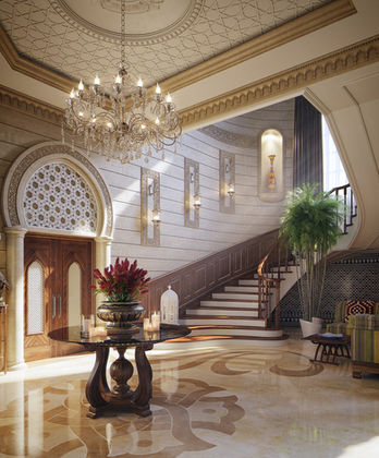 Traditional arches interior villa Doha Qatar