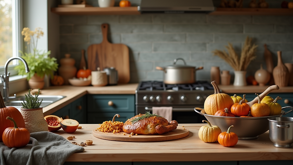 Eye-level view of a well-organized kitchen with essential cooking tools