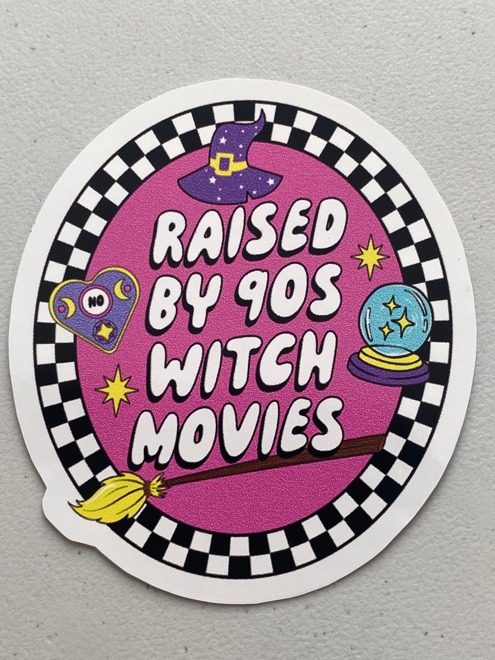 Raised By 90s Witch Movies Sticker 