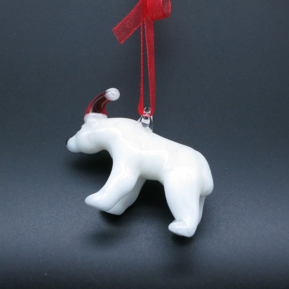 Thumbnail: Polar Bear with Santa Hat Ornament