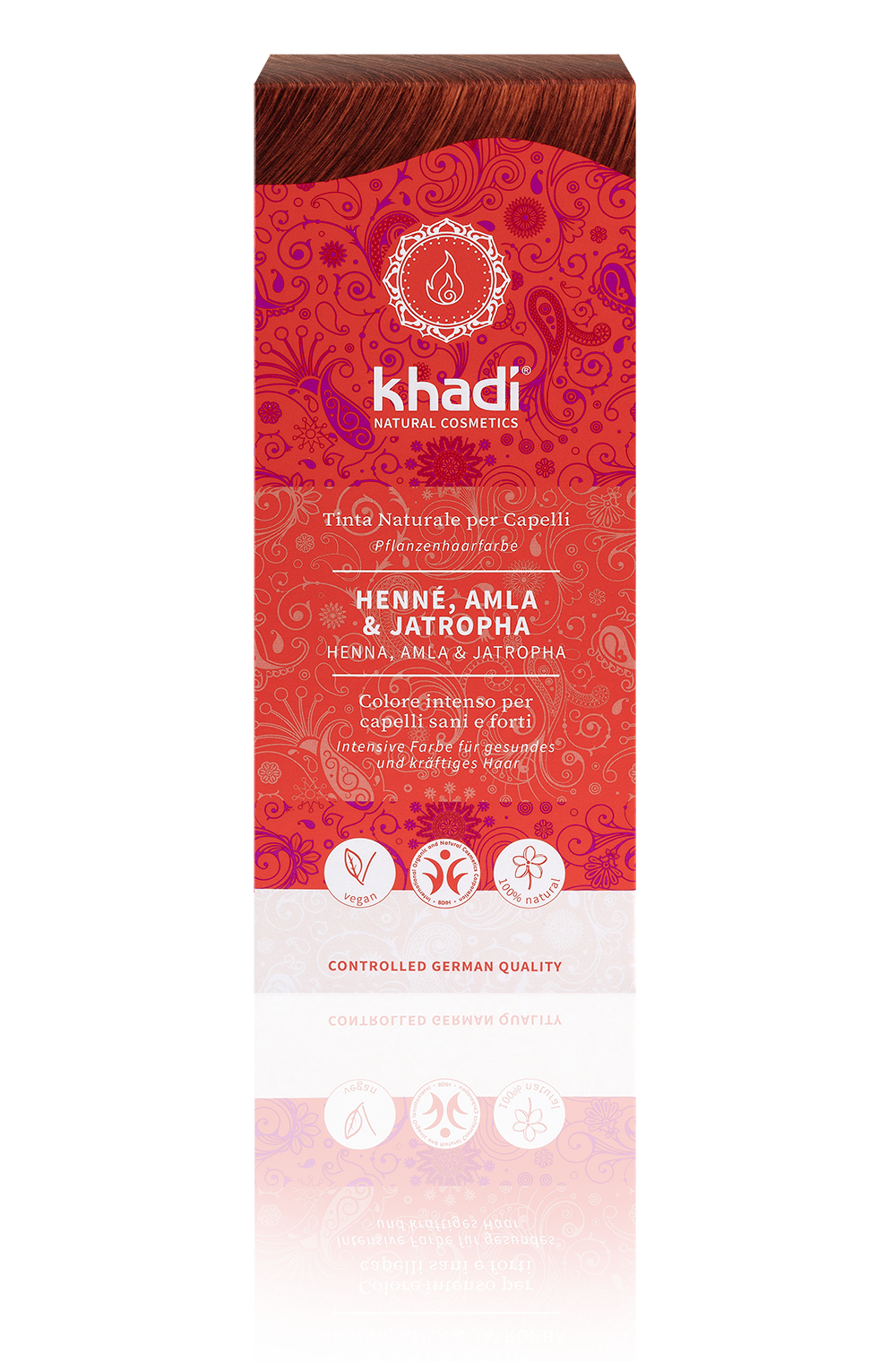 Tinta naturale per capelli in polvere Henne, Amla & Jatropha - Khadi – 100 gr