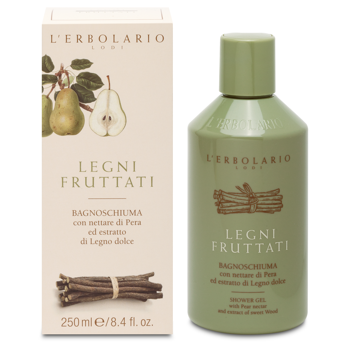 LEGNI FRUTTATI Bagnoschiuma con nettare di Pera – L’Erbolario – 250 ml