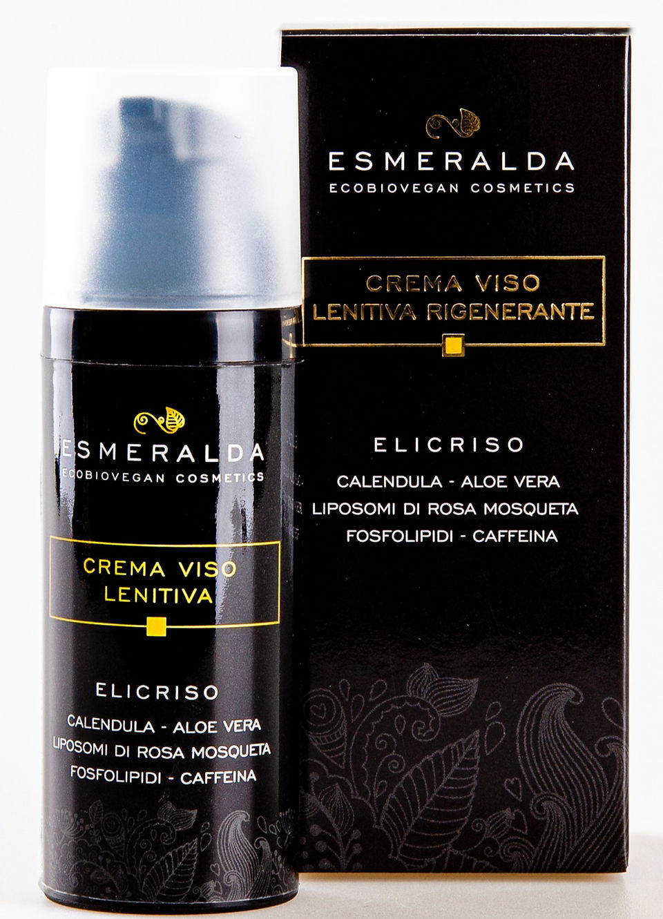 Confezione nera di crema per viso elecriso