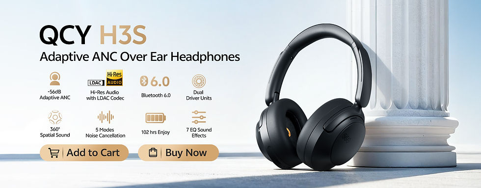 Thumbnail: QCY H3S -56dB Adaptive ANC Over Ear Headphone Hi-Res LDAC Spatial Sound Wireless