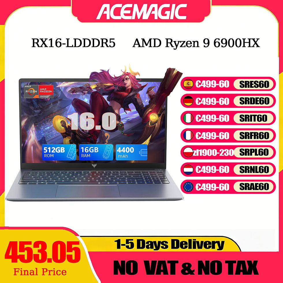 Thumbnail: ACEMAGIC Laptop 16“ FHD Gaming Laptop AMD Ryzen 9 6900HX 16GB RAM 512GB SSD Wi