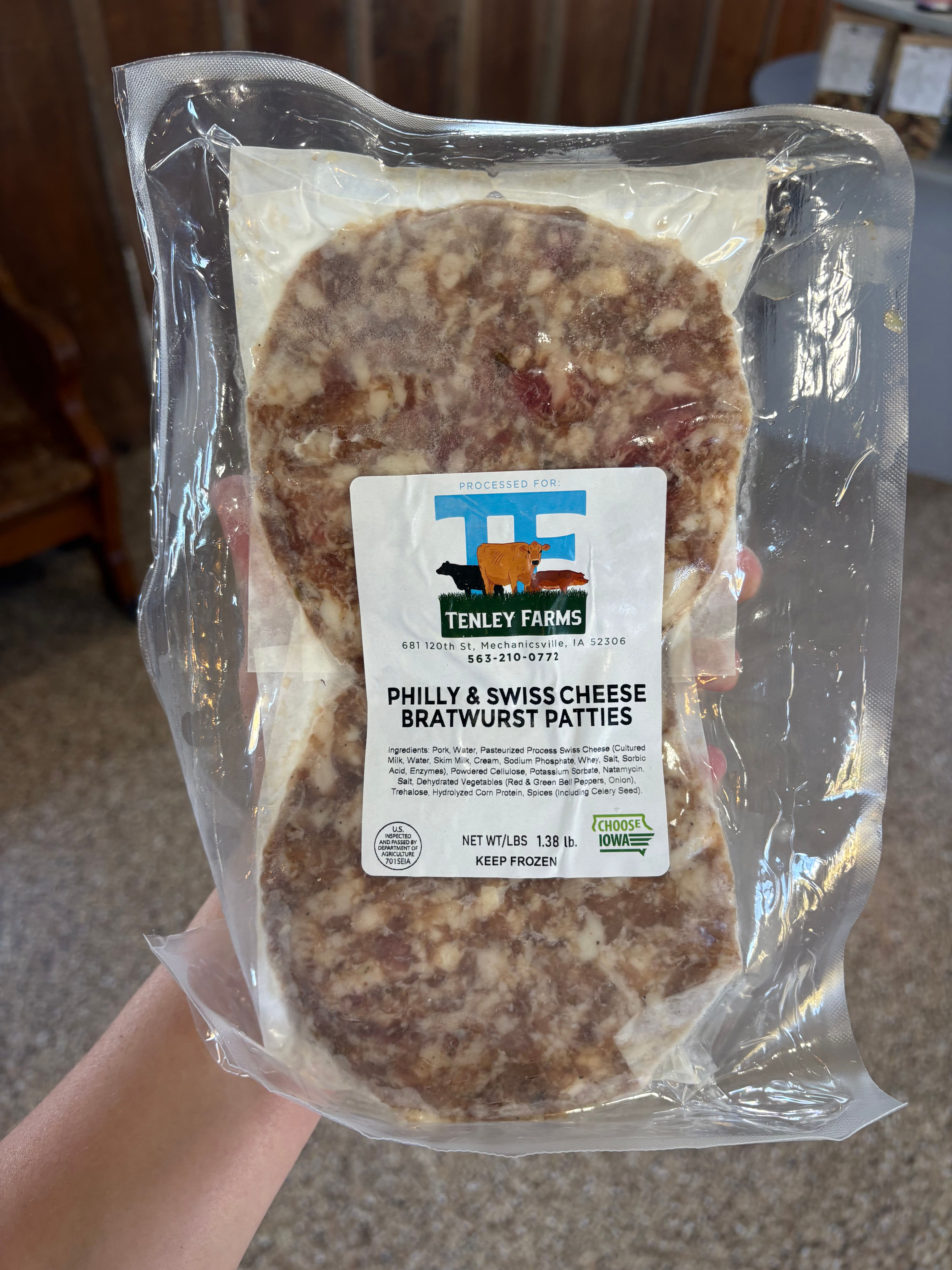 Swiss and Philly Brat Patties