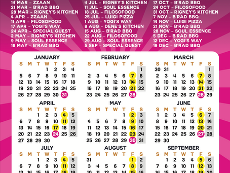 Open Nights Calendar for 2025