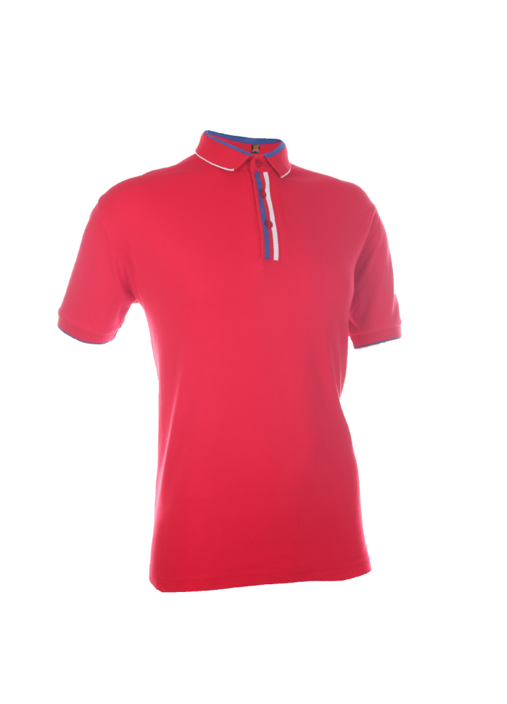 Cotton Interlock - Red / Royal / White