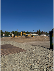 Picture of beginning construction site of the new library.